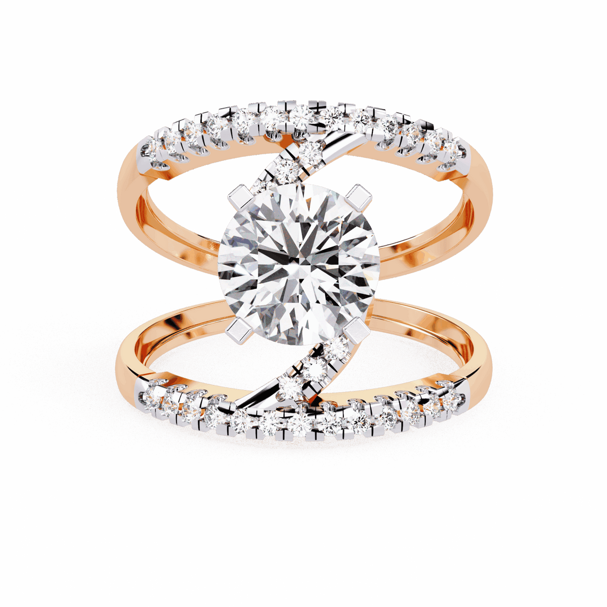 2.5 Carat Round Signature Glam Cocktail Ring in Moissanite | House of Estara