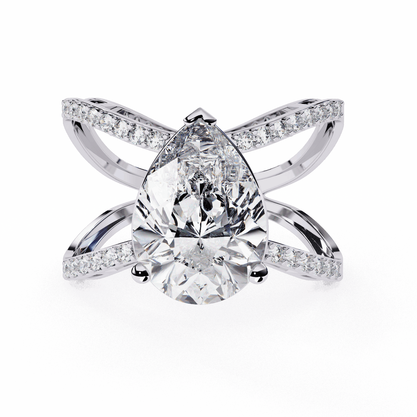 4.5 Carat Pear After Dusk Cocktail Ring in Moissanite | House of Estara