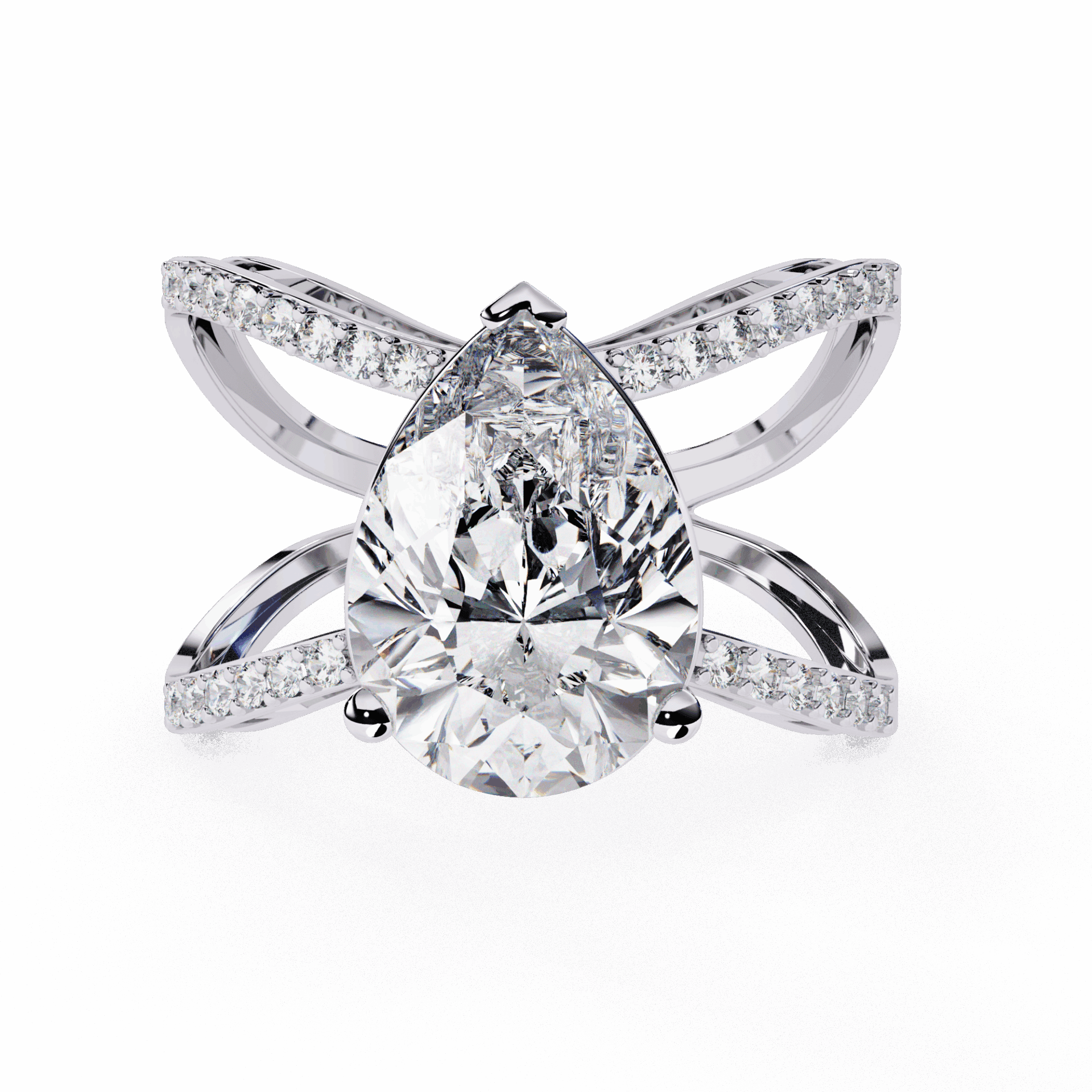 4.5 Carat Pear After Dusk Cocktail Ring in Moissanite | House of Estara