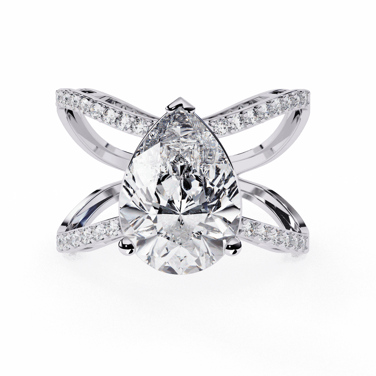 4.5 Carat Pear After Dusk Cocktail Ring in Moissanite | House of Estara