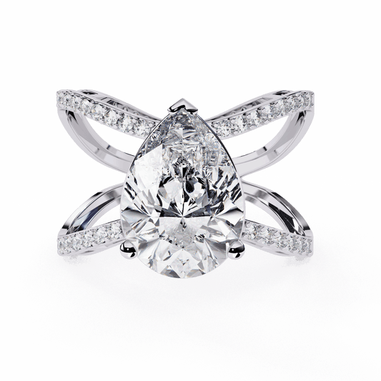 4.5 Carat Pear After Dusk Cocktail Ring in Moissanite | House of Estara