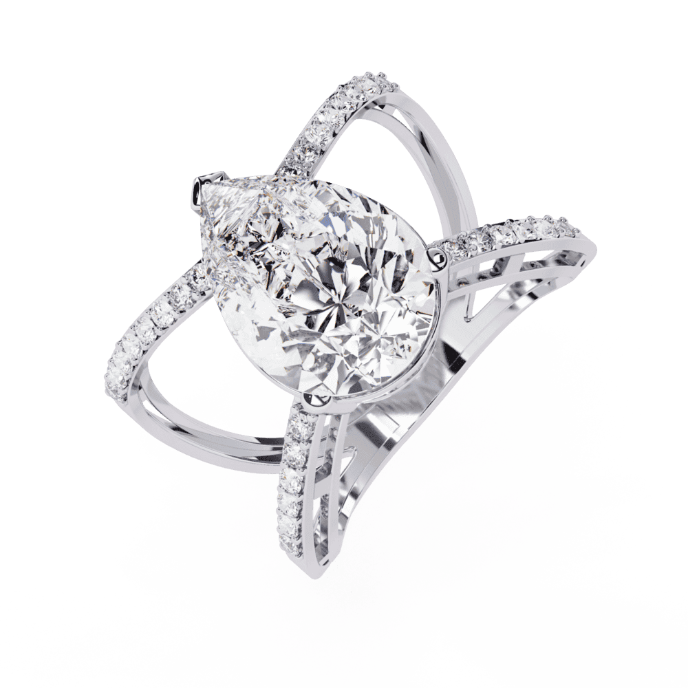 4.5 Carat Pear After Dusk Cocktail Ring in Moissanite | House of Estara