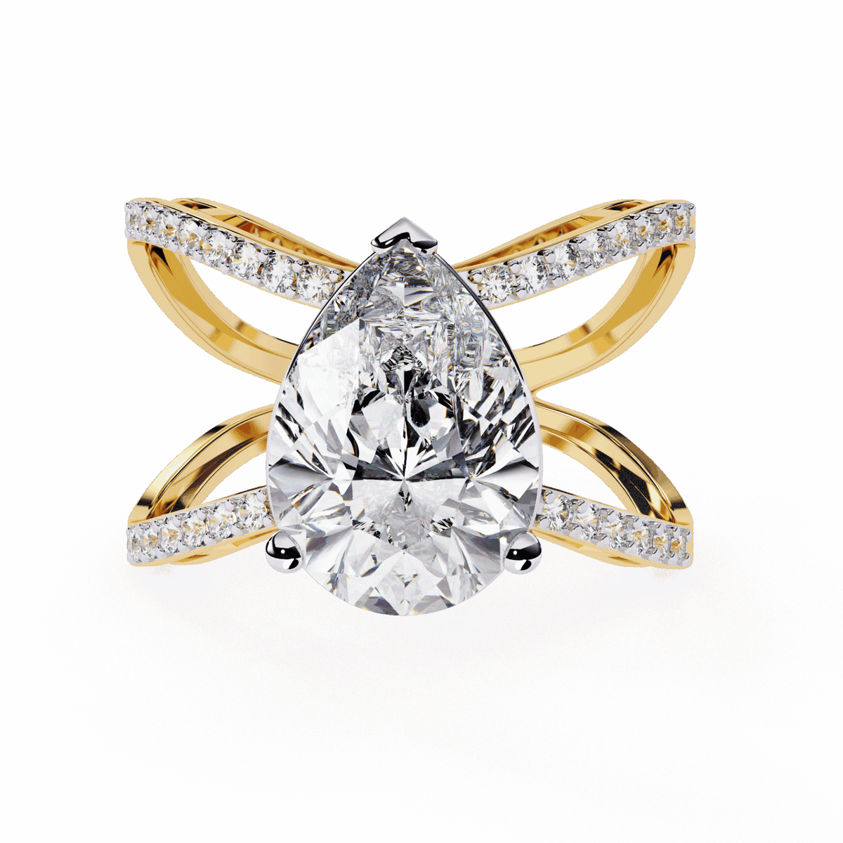 4.5 Carat Pear After Dusk Cocktail Ring in Moissanite | House of Estara
