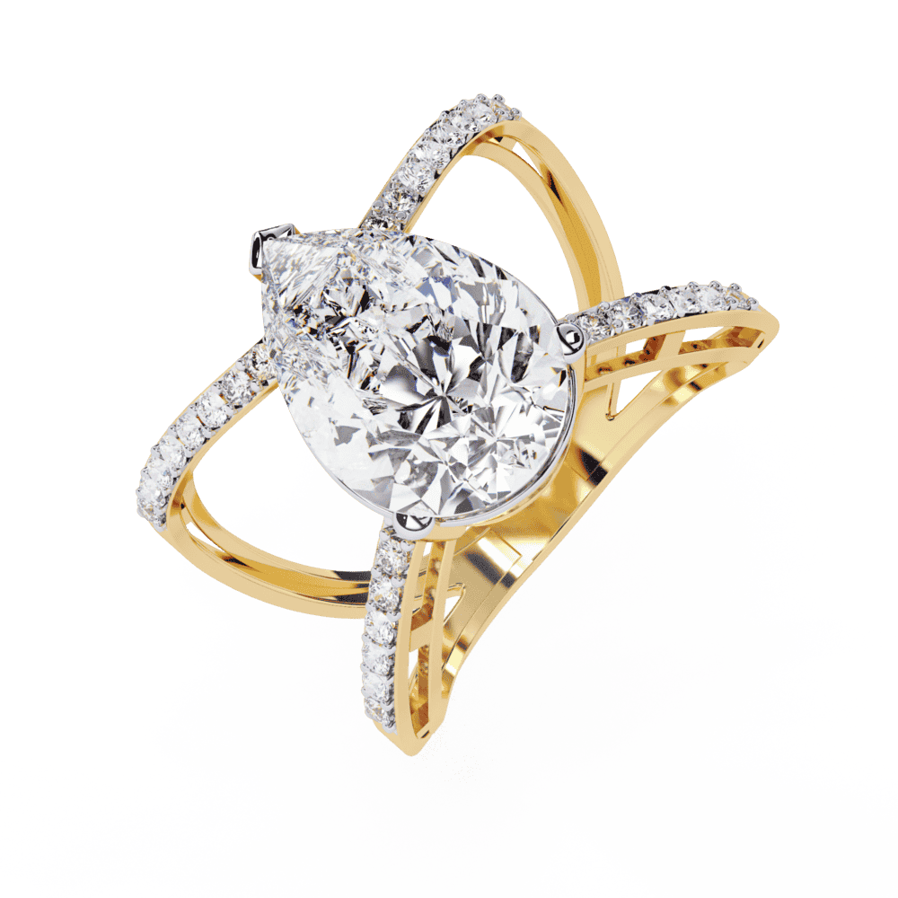 4.5 Carat Pear After Dusk Cocktail Ring in Moissanite | House of Estara