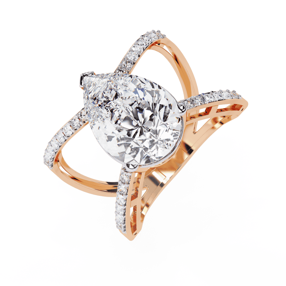 4.5 Carat Pear After Dusk Cocktail Ring in Moissanite | House of Estara