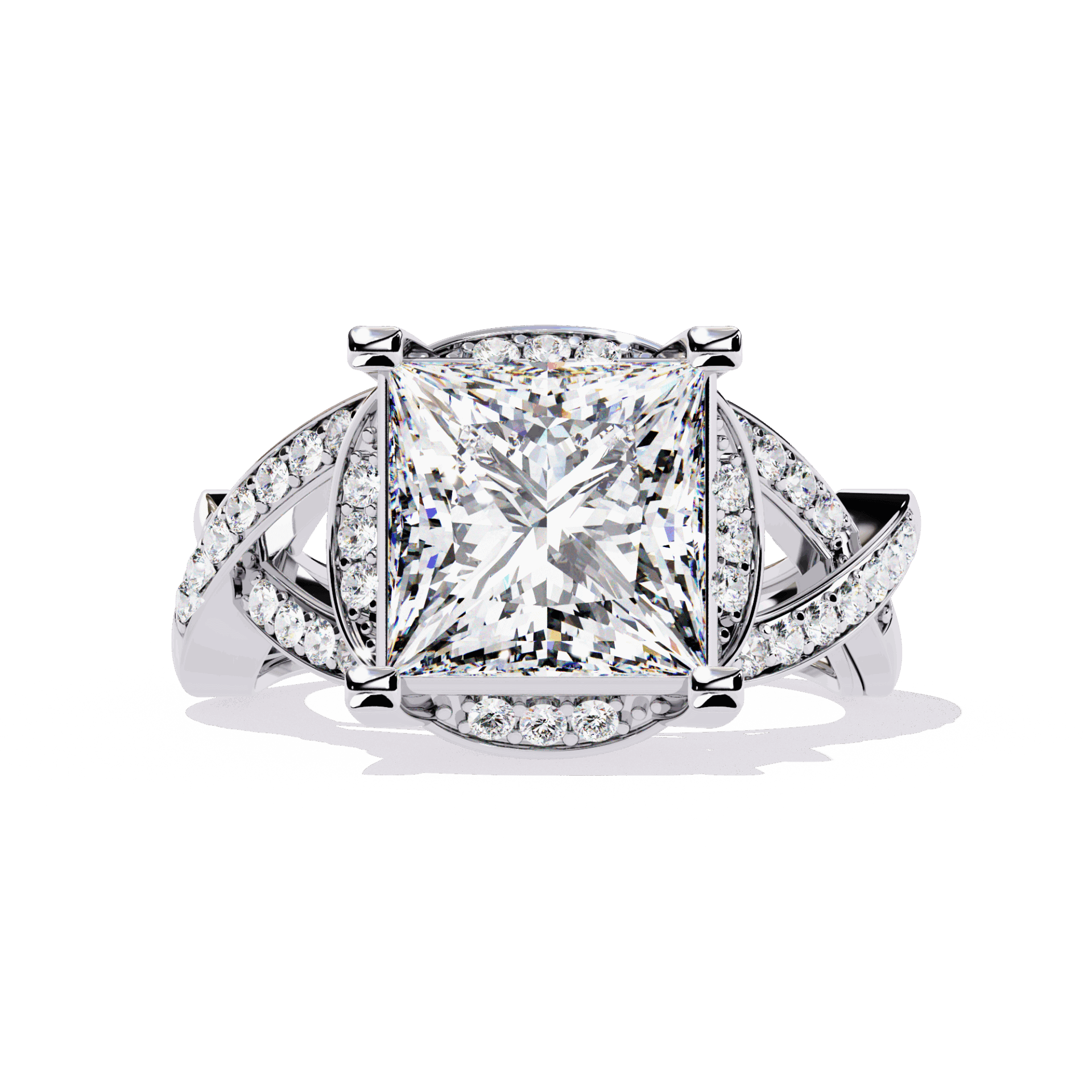 3.5 Carat Princess Party Ready Cocktail Ring in Moissanite | House of Estara