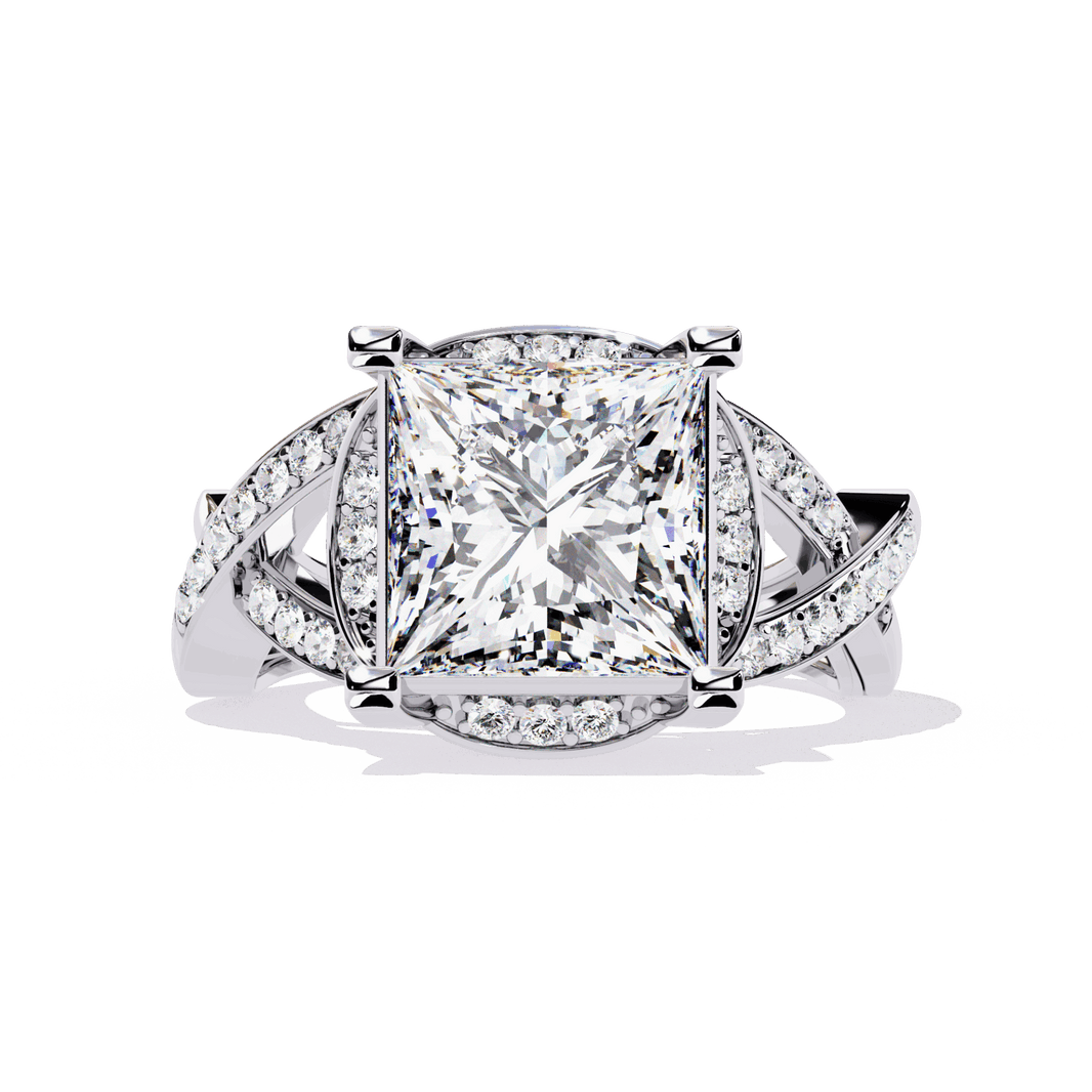 3.5 Carat Princess Party Ready Cocktail Ring in Moissanite | House of Estara