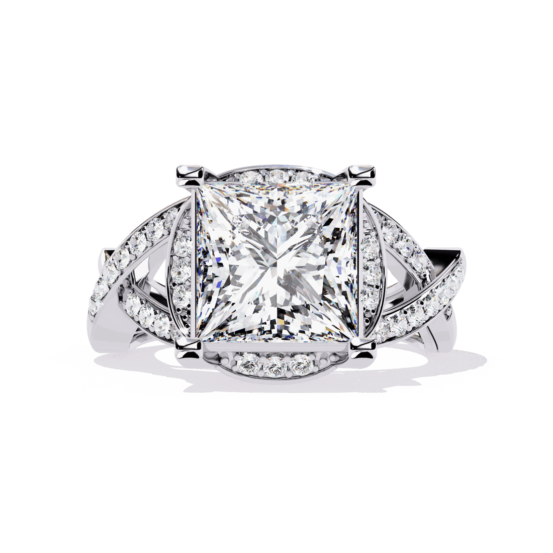 3.5 Carat Princess Party Ready Cocktail Ring in Moissanite | House of Estara