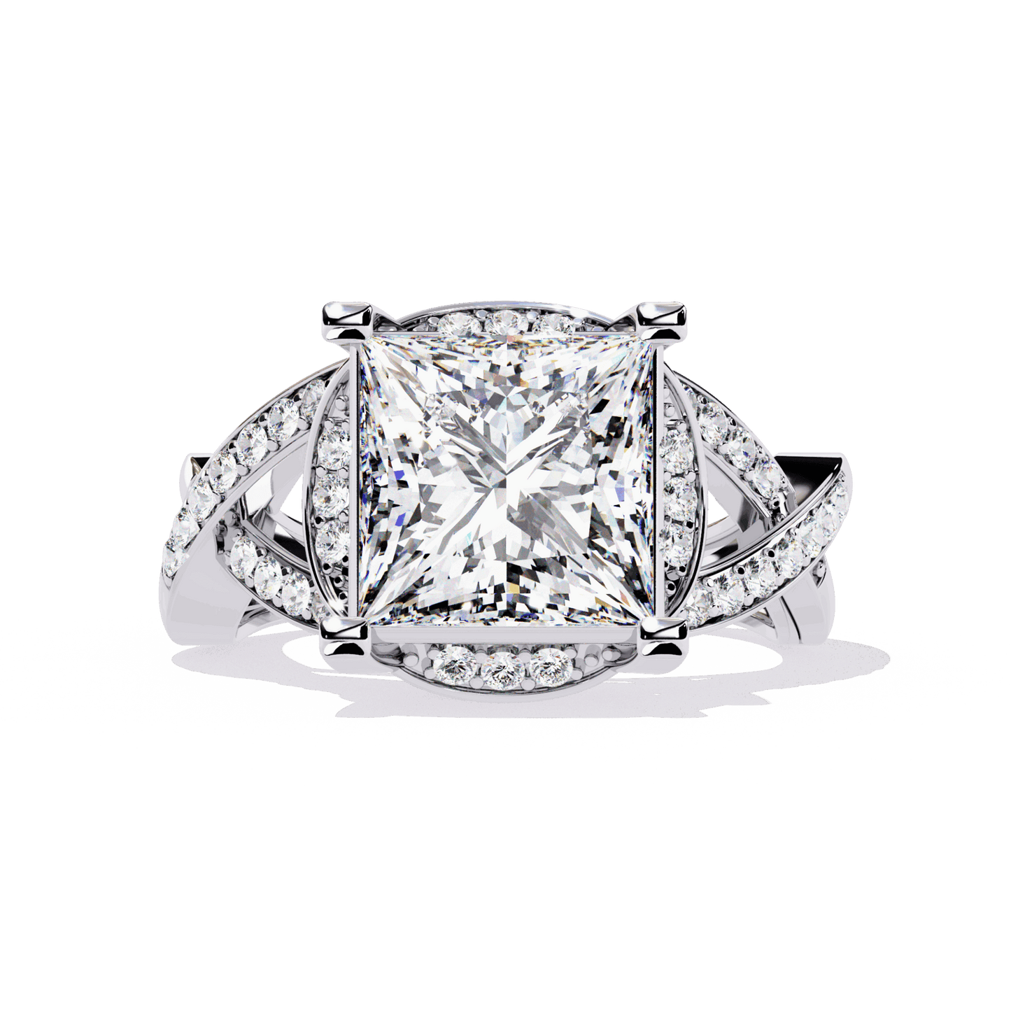 3.5 Carat Princess Party Ready Cocktail Ring in Moissanite | House of Estara