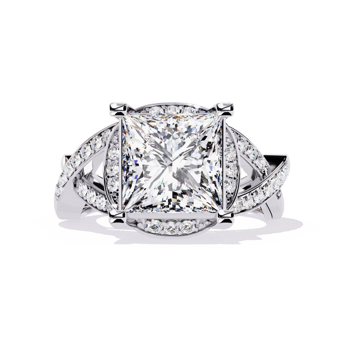 3.5 Carat Princess Party Ready Cocktail Ring in Moissanite | House of Estara
