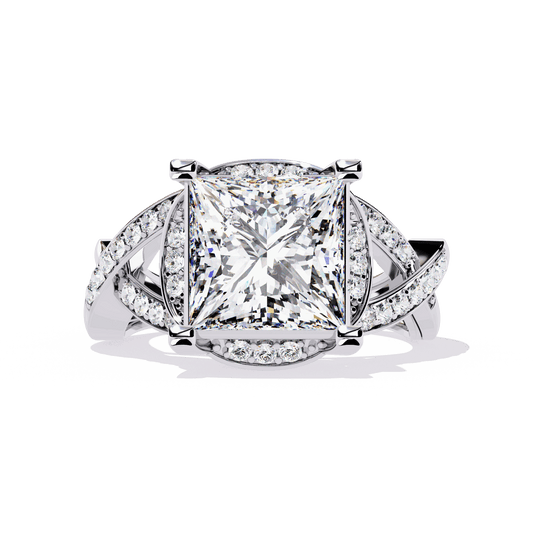 3.5 Carat Princess Party Ready Cocktail Ring in Moissanite | House of Estara