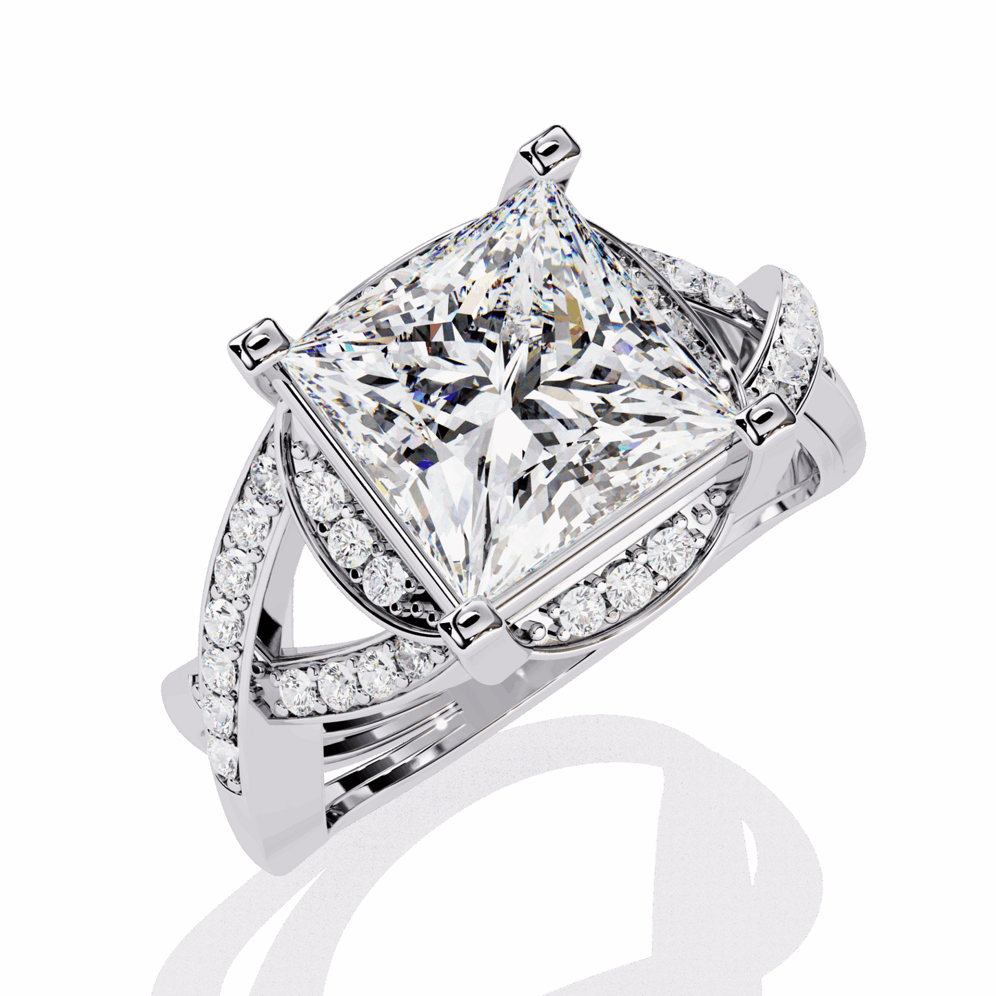 3.5 Carat Princess Party Ready Cocktail Ring in Moissanite | House of Estara