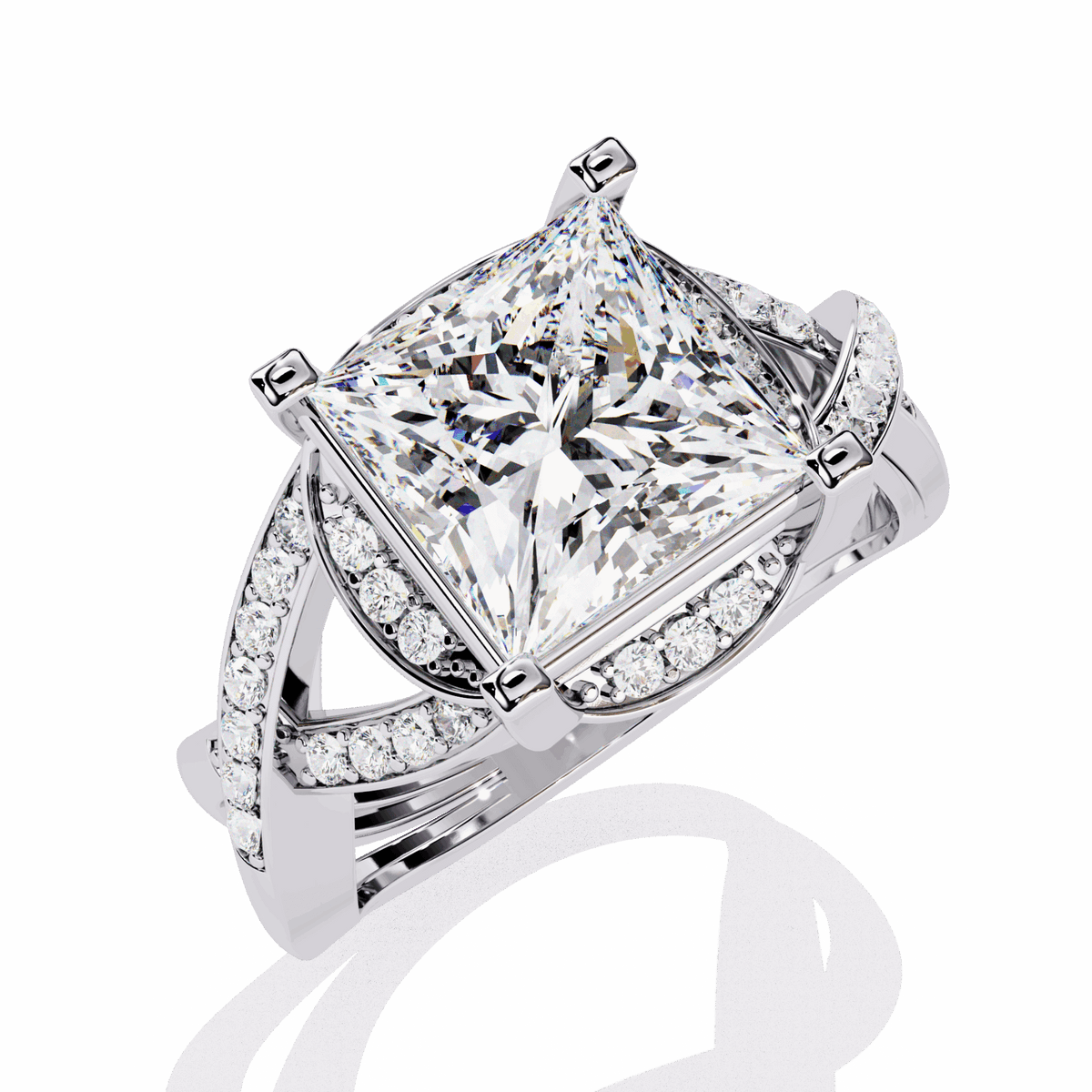 3.5 Carat Princess Party Ready Cocktail Ring in Moissanite | House of Estara