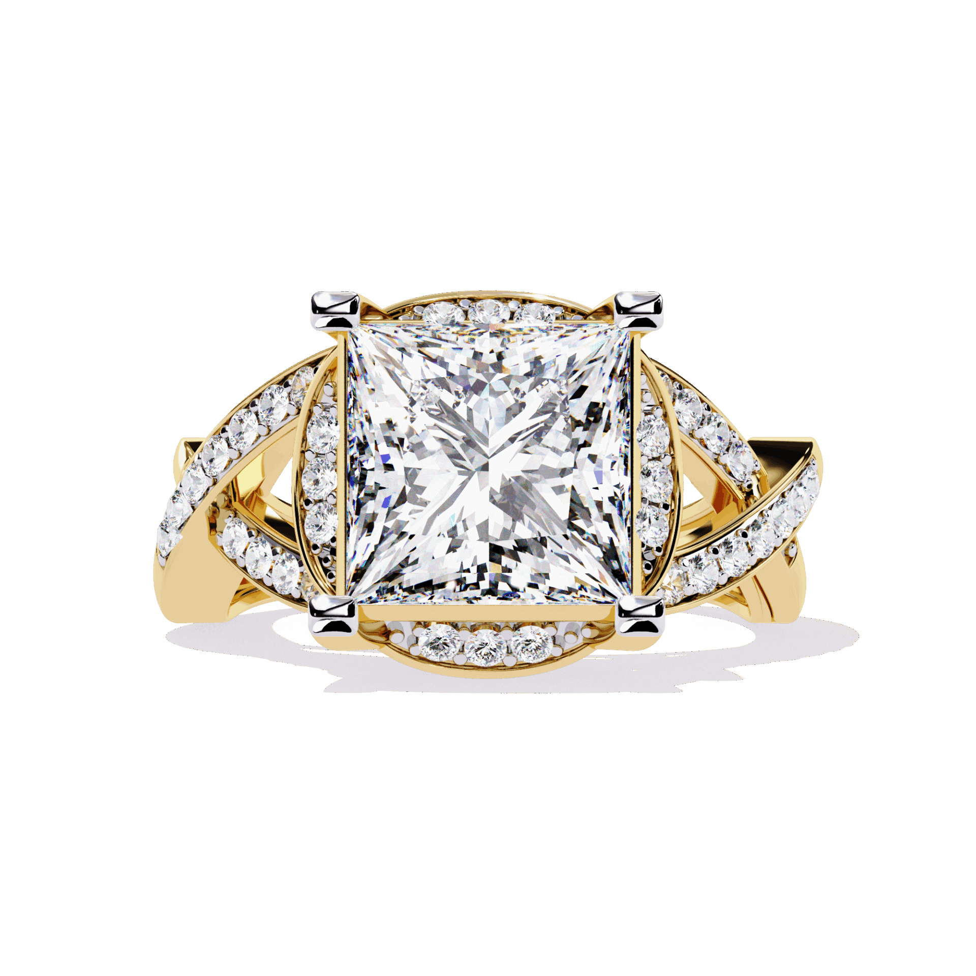 3.5 Carat Princess Party Ready Cocktail Ring in Moissanite | House of Estara
