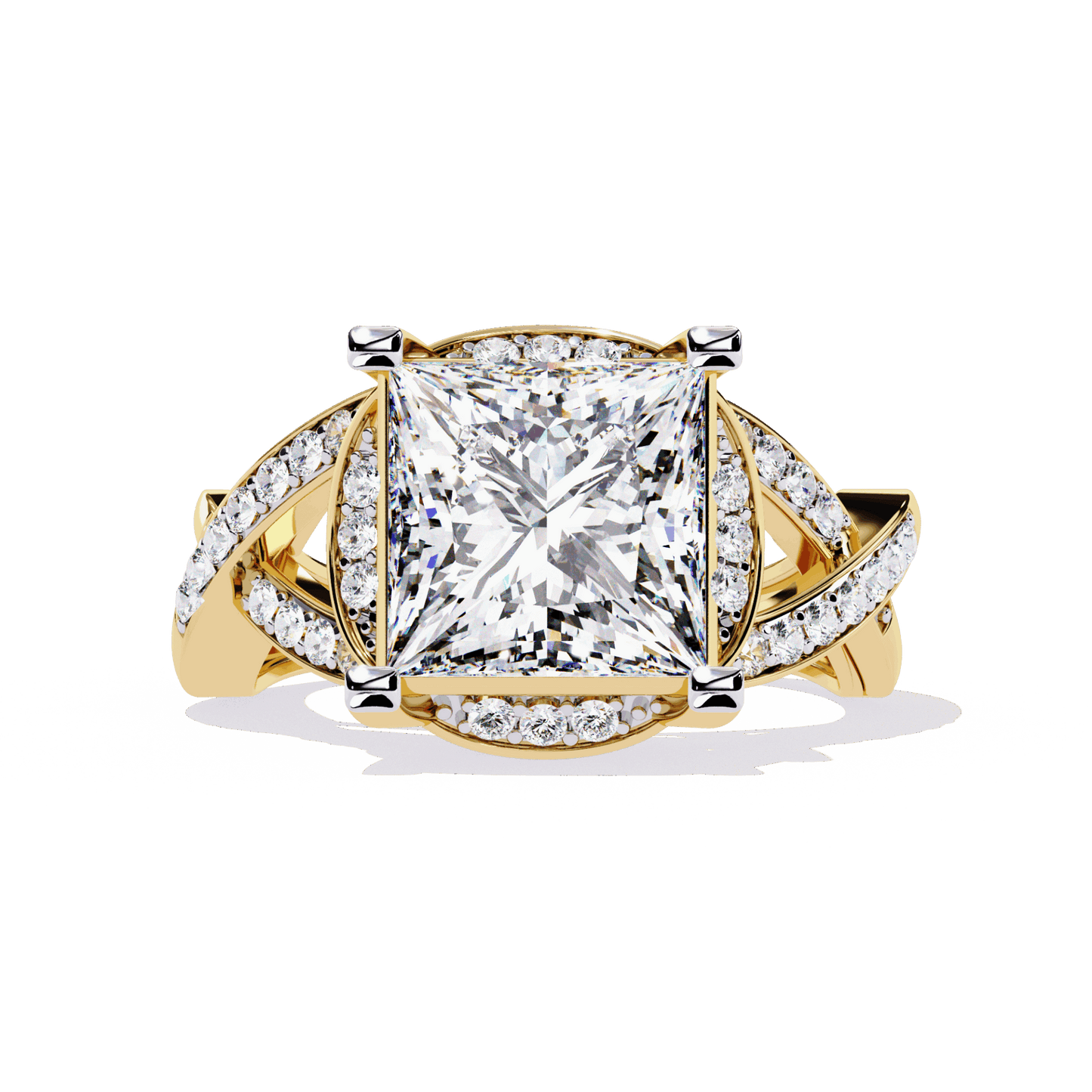 3.5 Carat Princess Party Ready Cocktail Ring in Moissanite | House of Estara