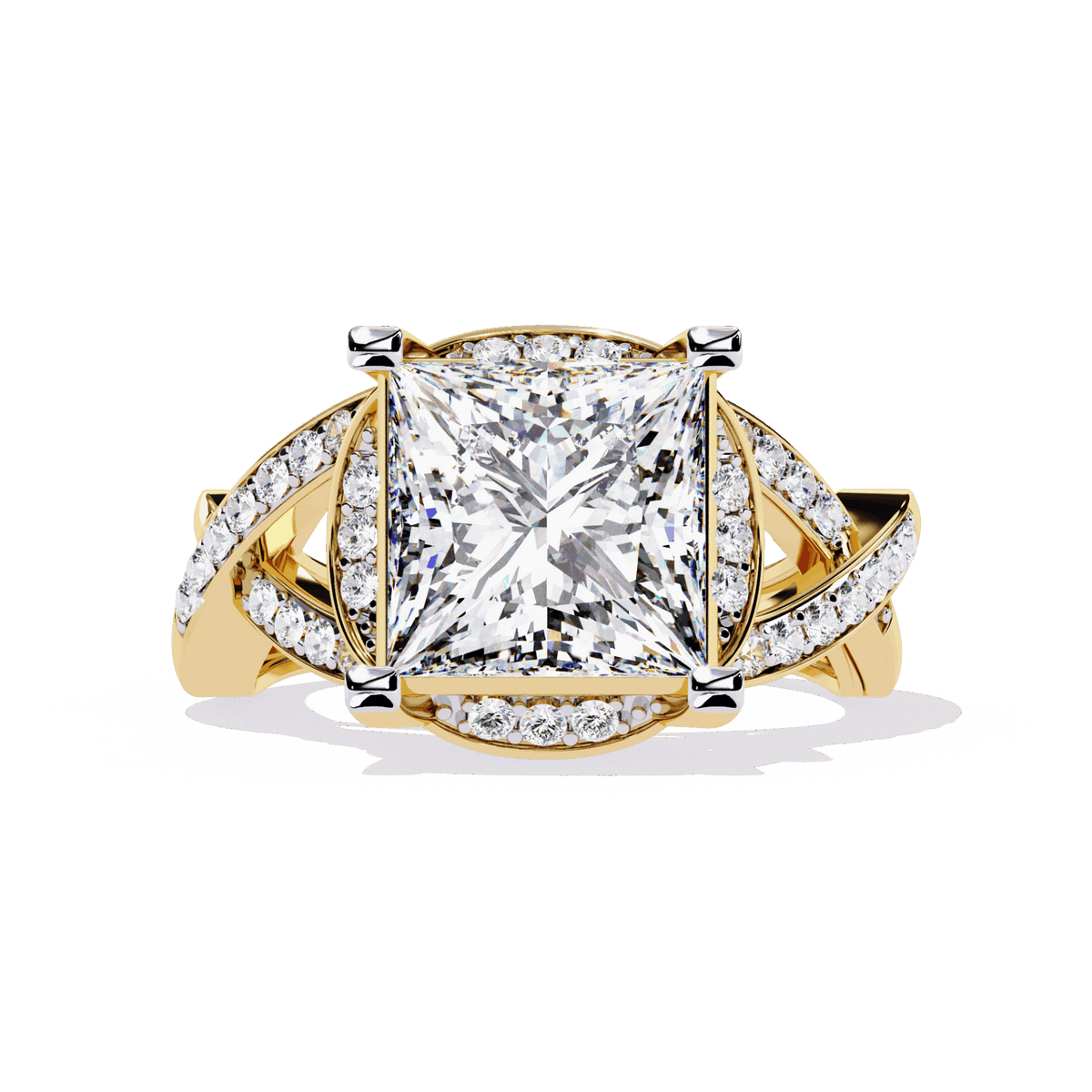 3.5 Carat Princess Party Ready Cocktail Ring in Moissanite | House of Estara