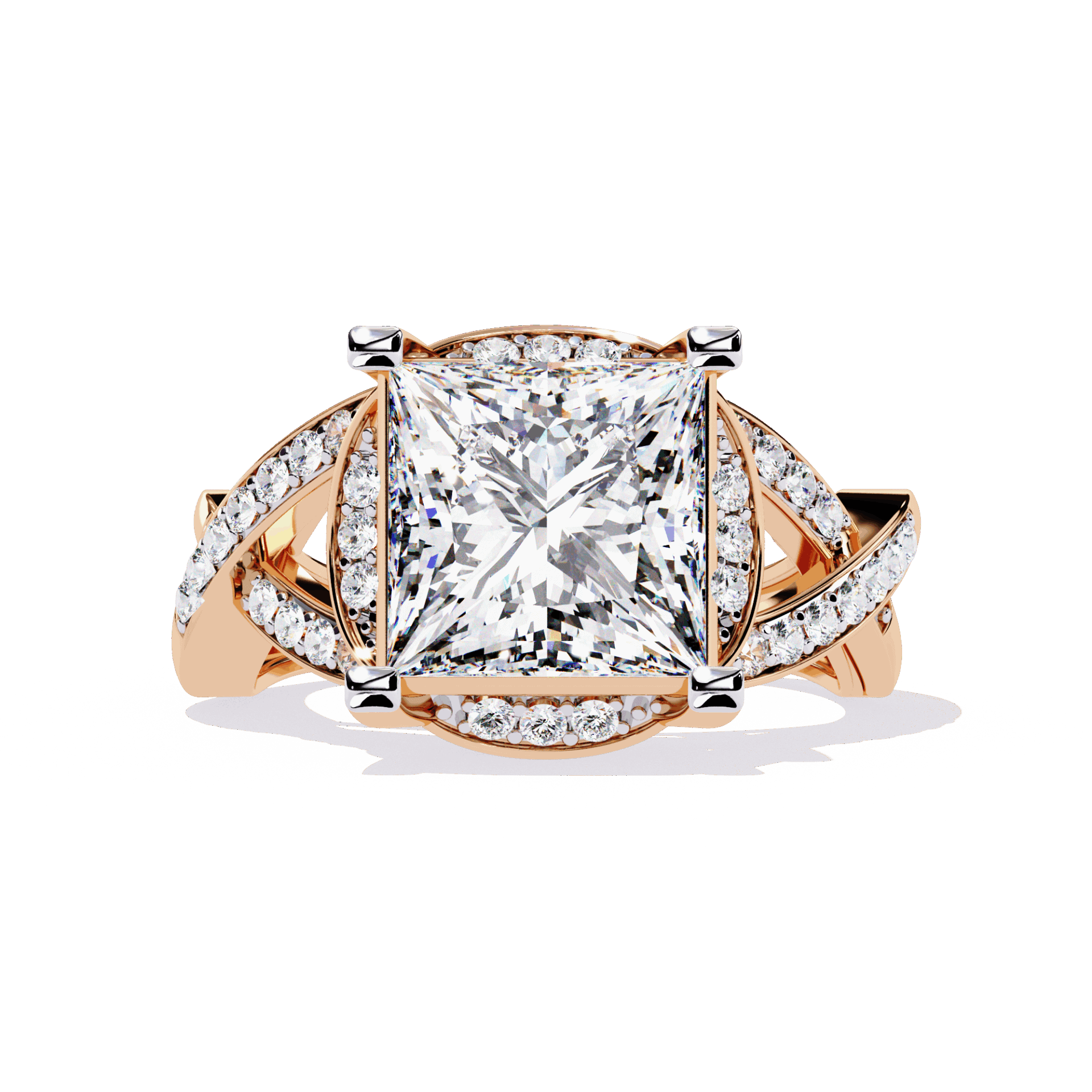 3.5 Carat Princess Party Ready Cocktail Ring in Moissanite | House of Estara