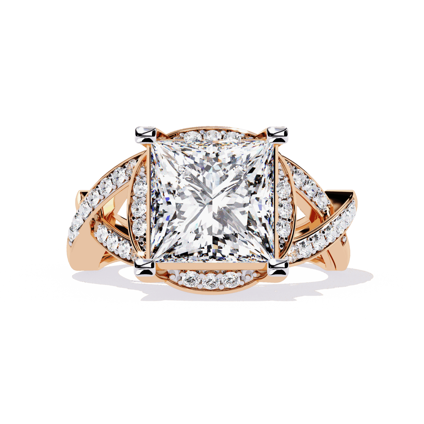 3.5 Carat Princess Party Ready Cocktail Ring in Moissanite | House of Estara