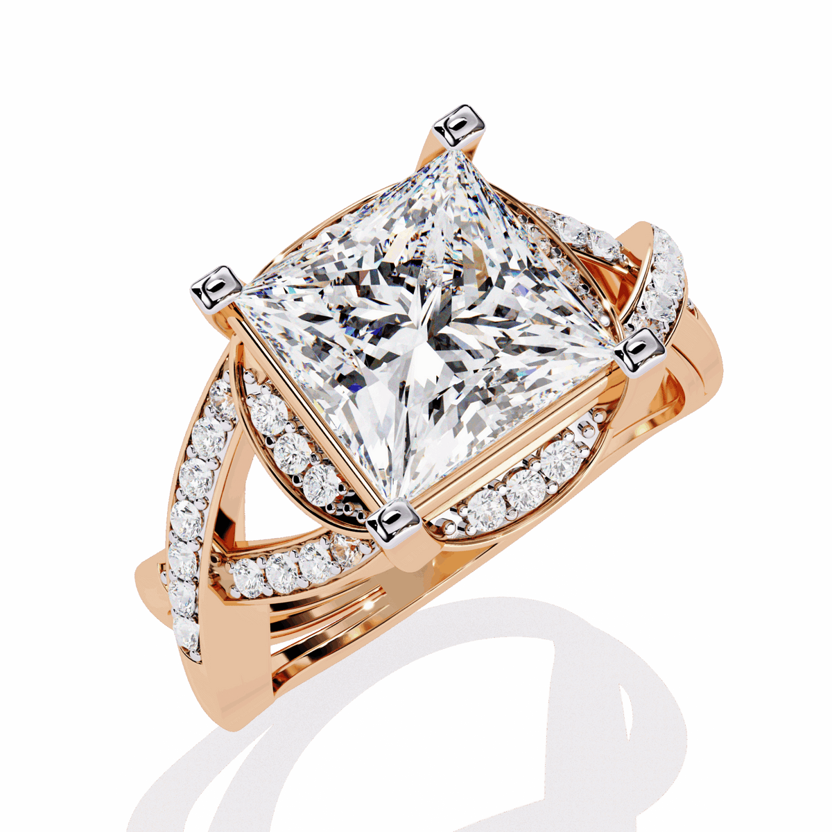 3.5 Carat Princess Party Ready Cocktail Ring in Moissanite | House of Estara