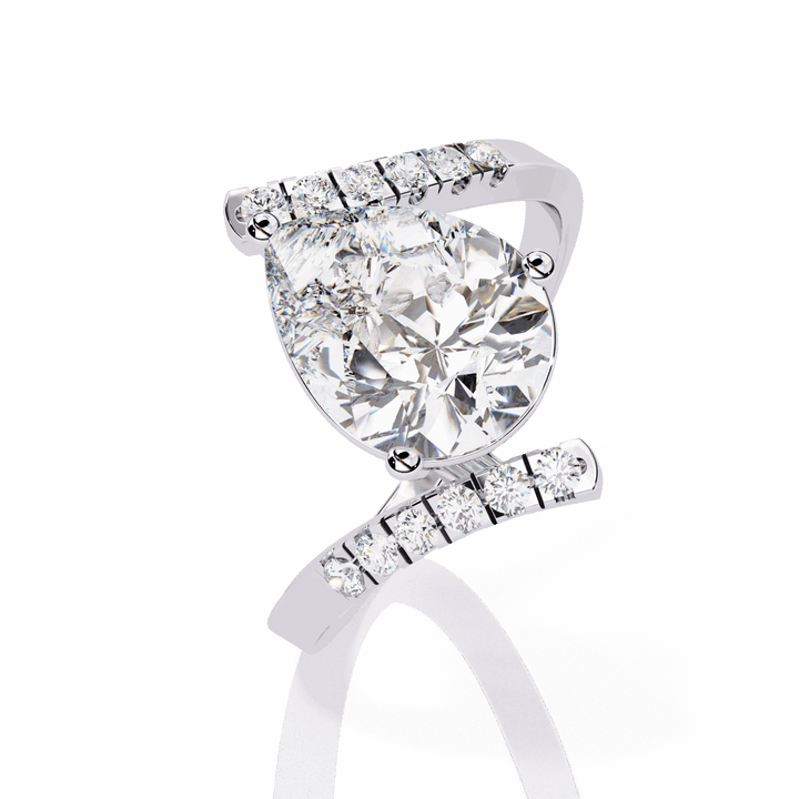 2.75 Carat Pear Signature Wear Ring in Moissanite | House of Estara
