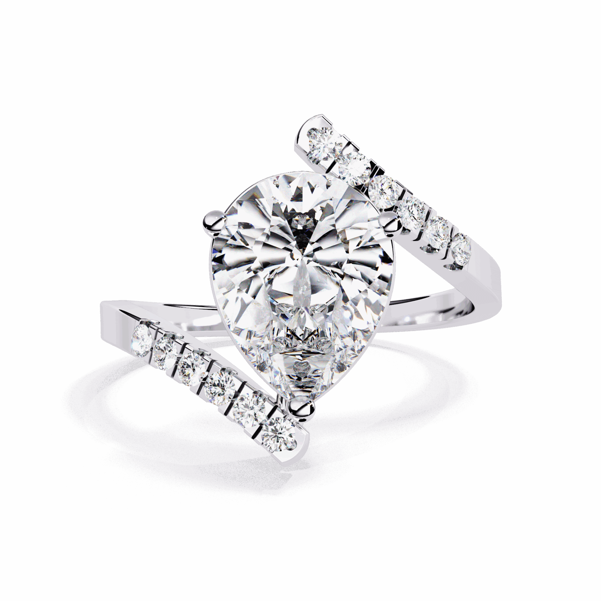 2.75 Carat Pear Signature Wear Ring in Moissanite | House of Estara