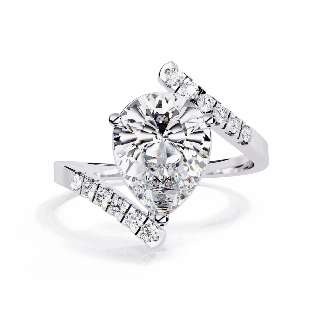 2.75 Carat Pear Signature Wear Ring in Moissanite | House of Estara