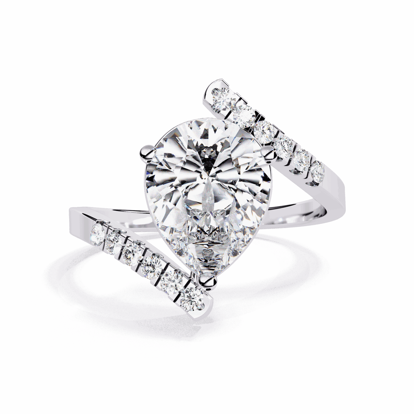 2.75 Carat Pear Signature Wear Ring in Moissanite | House of Estara