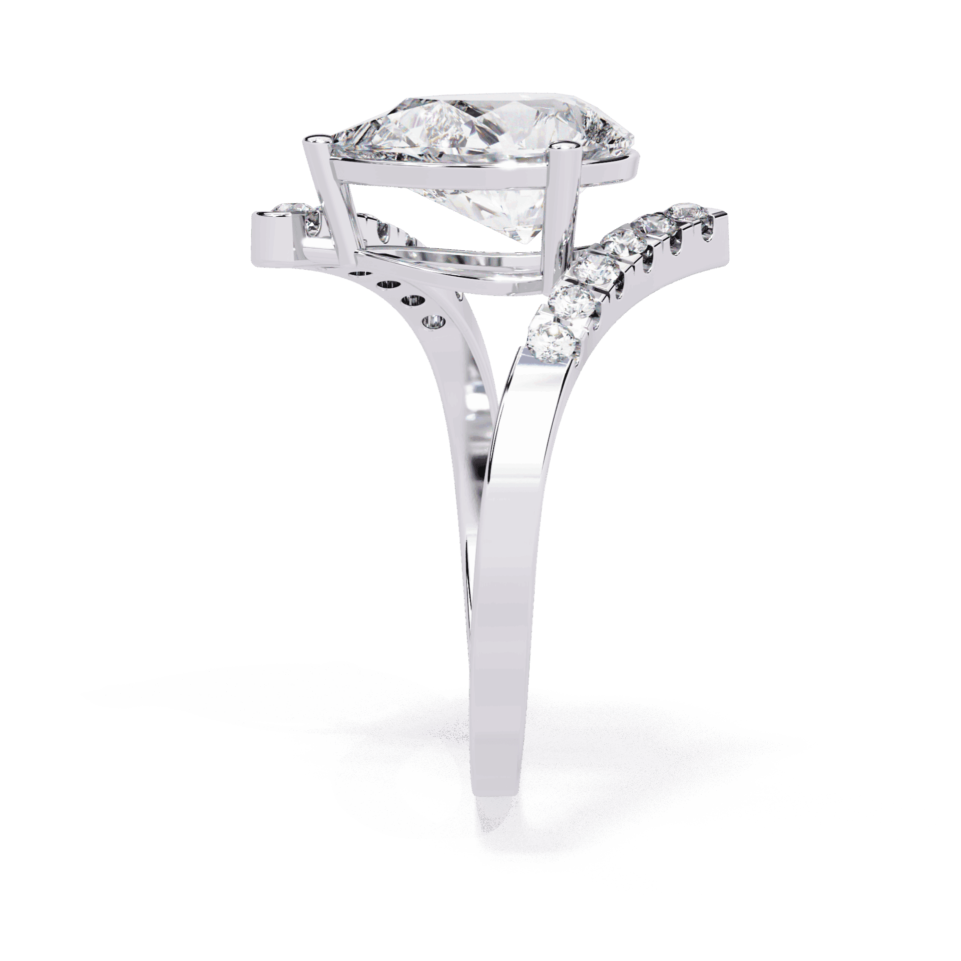 2.75 Carat Pear Signature Wear Ring in Moissanite | House of Estara