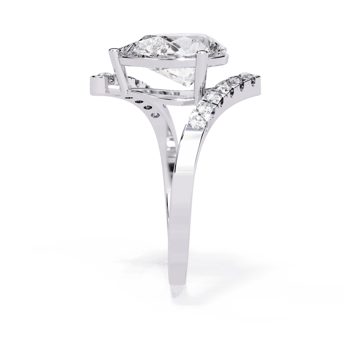 2.75 Carat Pear Signature Wear Ring in Moissanite | House of Estara