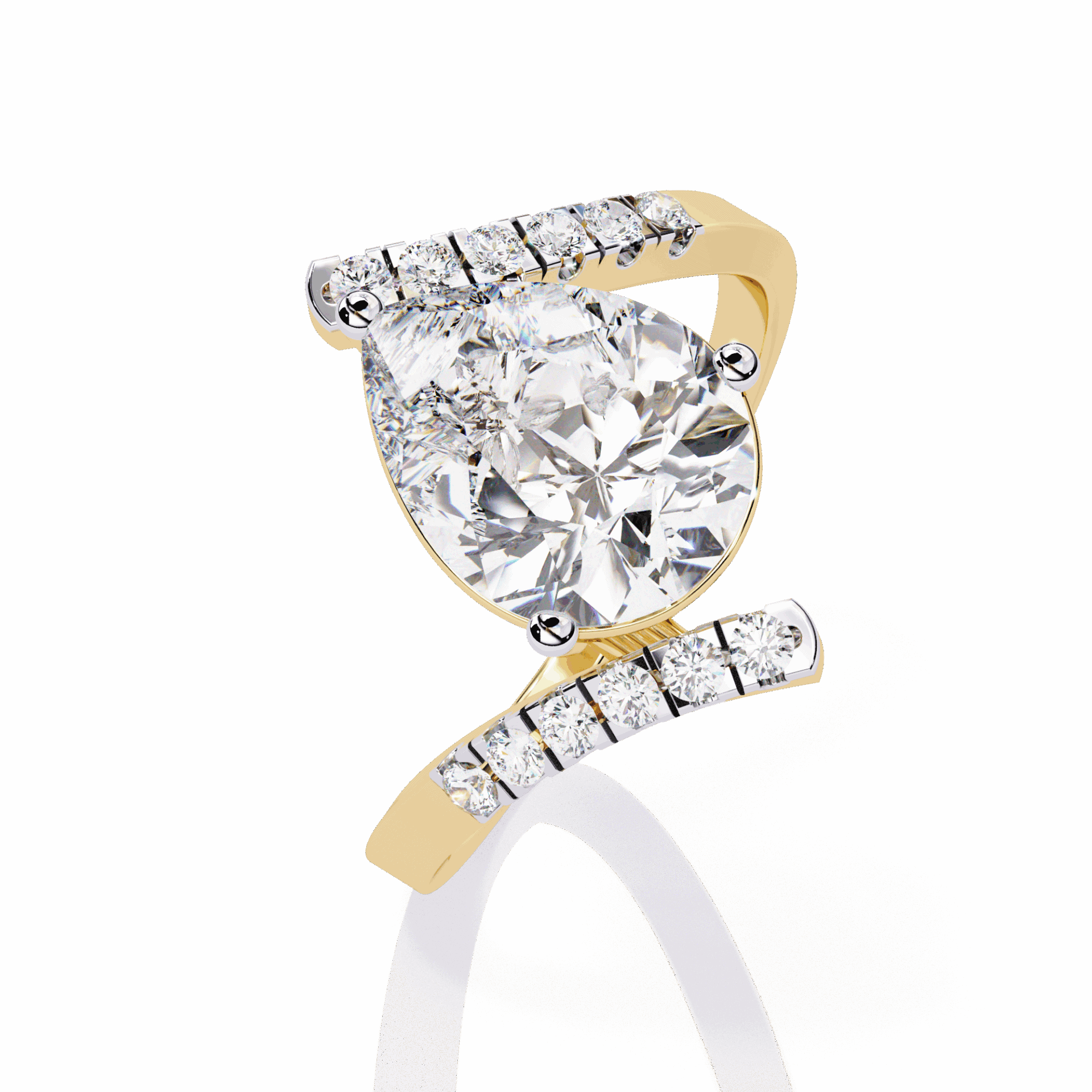 2.75 Carat Pear Signature Wear Ring in Moissanite | House of Estara