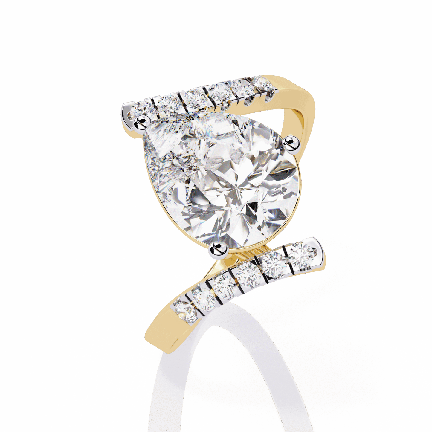 2.75 Carat Pear Signature Wear Ring in Moissanite | House of Estara