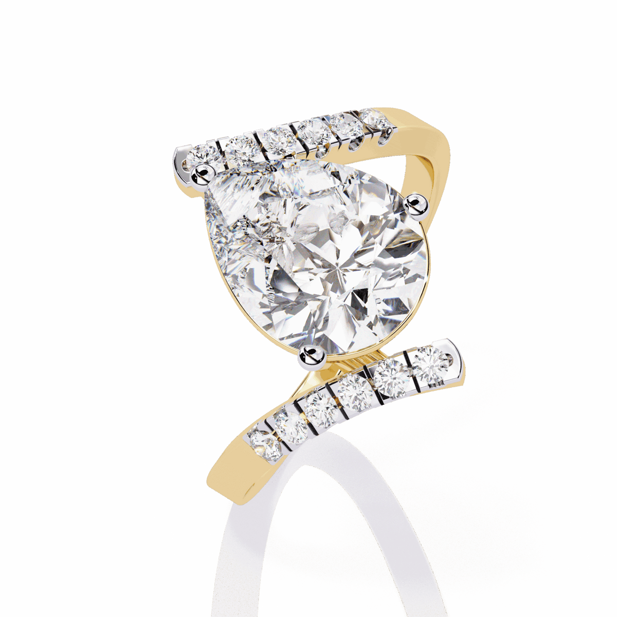 2.75 Carat Pear Signature Wear Ring in Moissanite | House of Estara