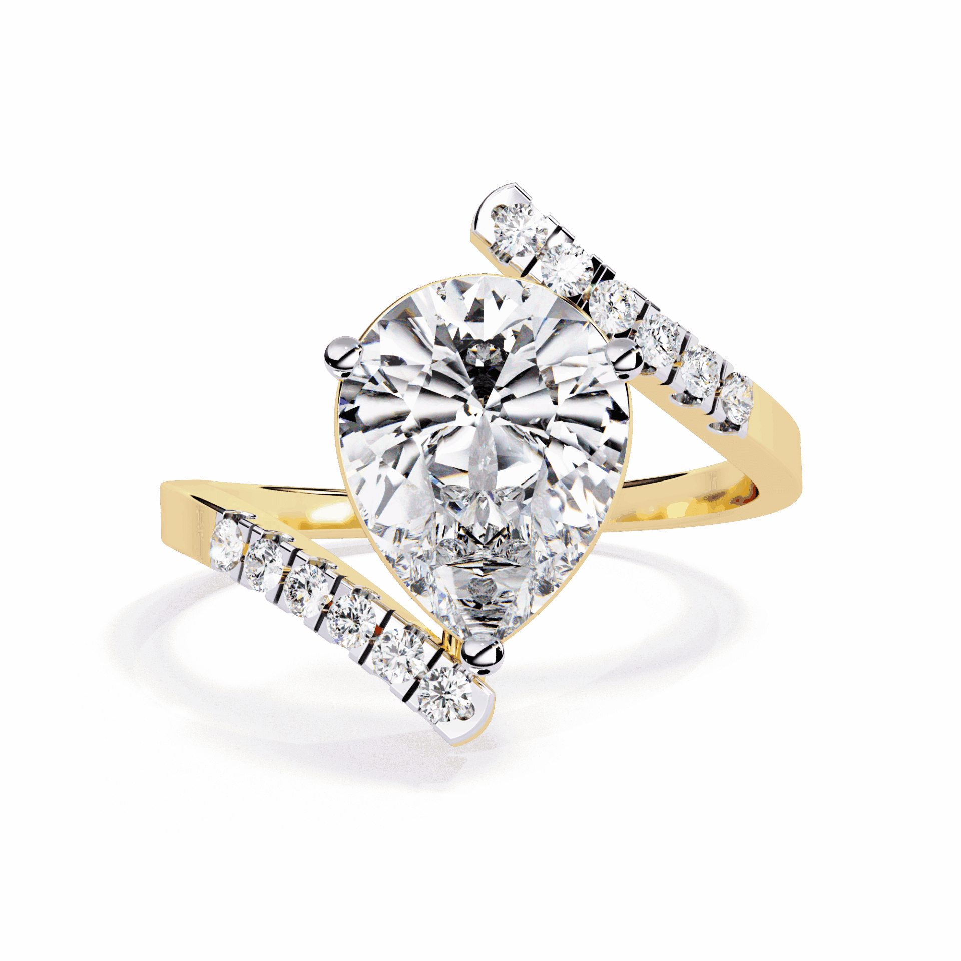 2.75 Carat Pear Signature Wear Ring in Moissanite | House of Estara