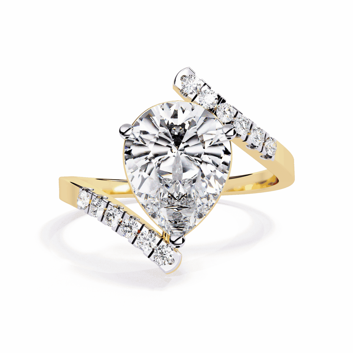 2.75 Carat Pear Signature Wear Ring in Moissanite | House of Estara