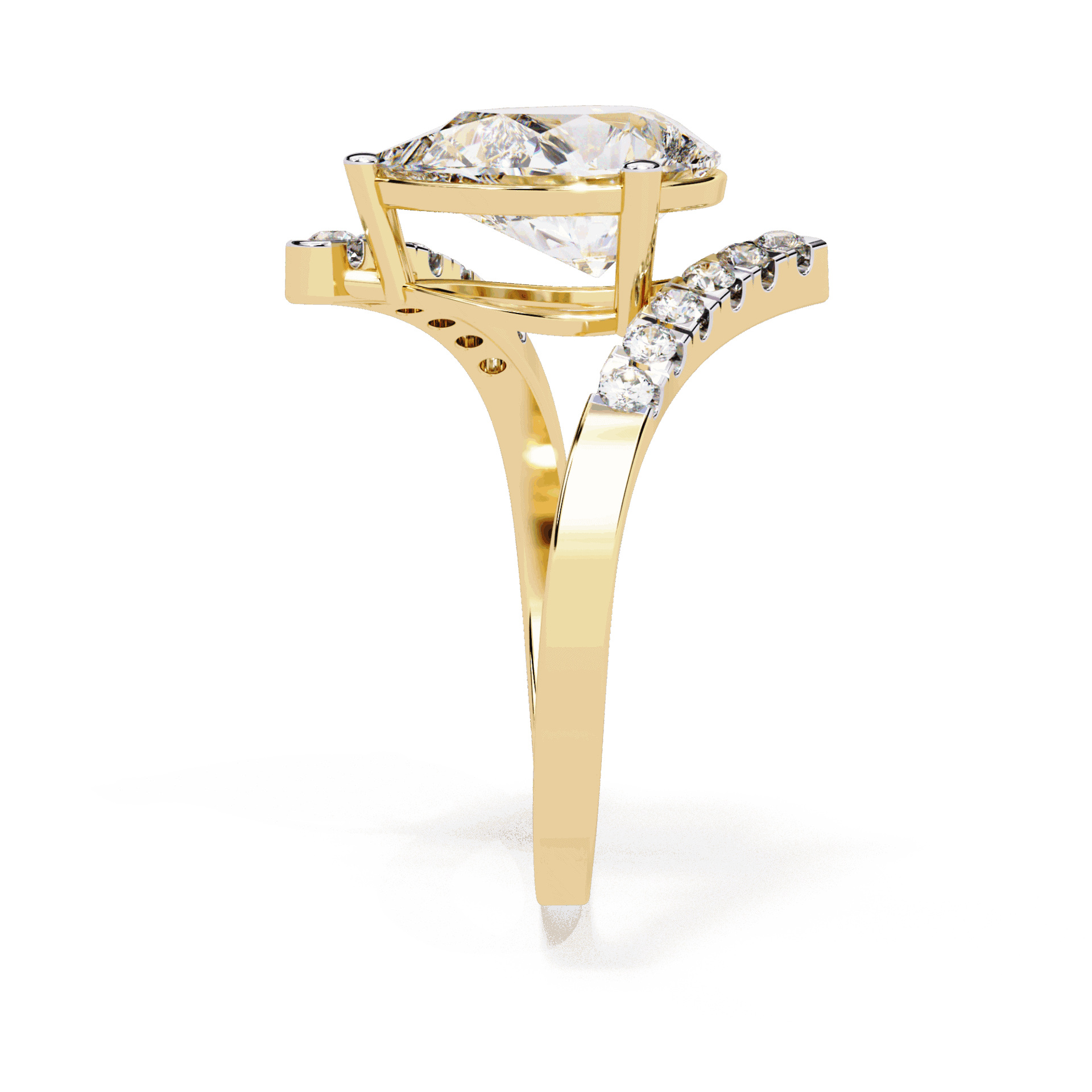 2.75 Carat Pear Signature Wear Ring in Moissanite | House of Estara