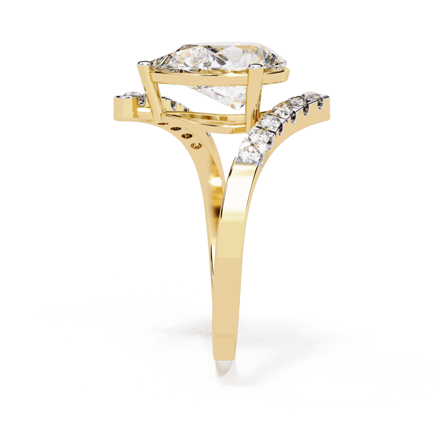 2.75 Carat Pear Signature Wear Ring in Moissanite | House of Estara
