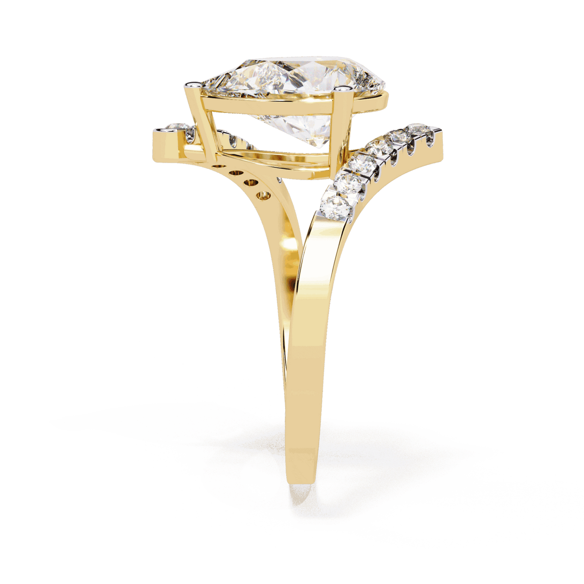 2.75 Carat Pear Signature Wear Ring in Moissanite | House of Estara