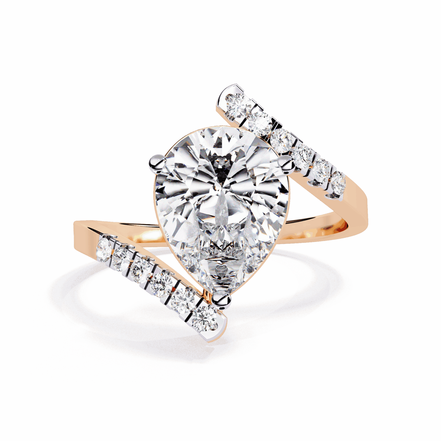 2.75 Carat Pear Signature Wear Ring in Moissanite | House of Estara