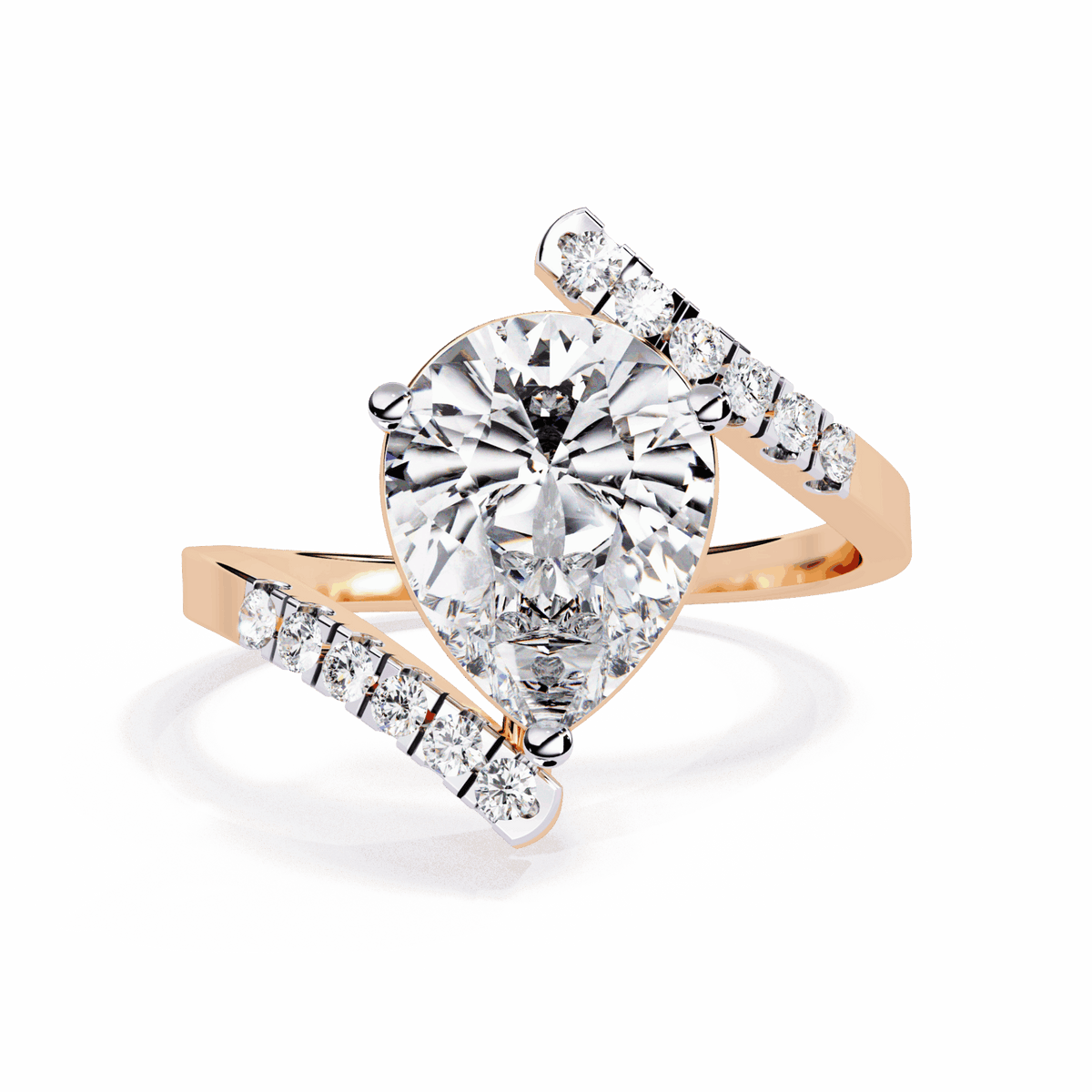 2.75 Carat Pear Signature Wear Ring in Moissanite | House of Estara