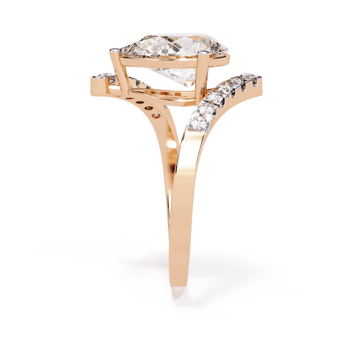 2.75 Carat Pear Signature Wear Ring in Moissanite | House of Estara