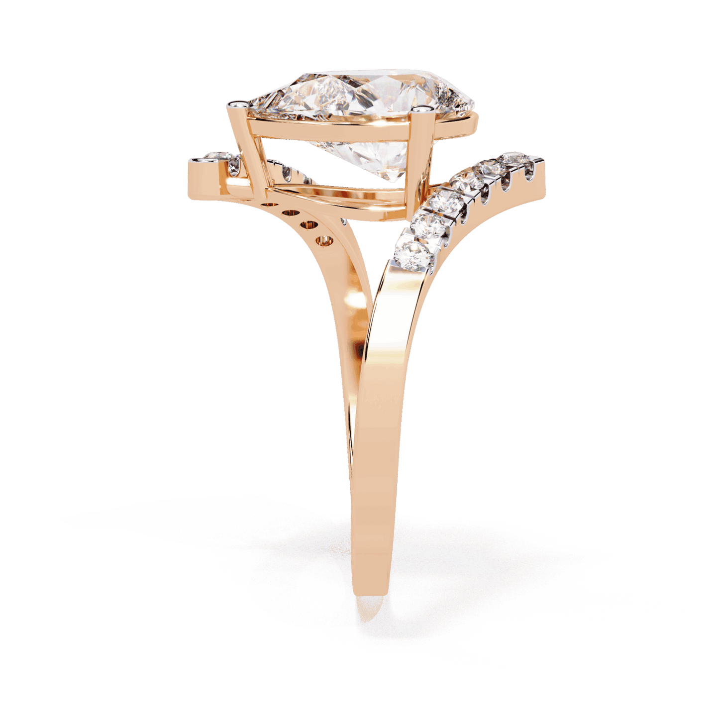 2.75 Carat Pear Signature Wear Ring in Moissanite | House of Estara