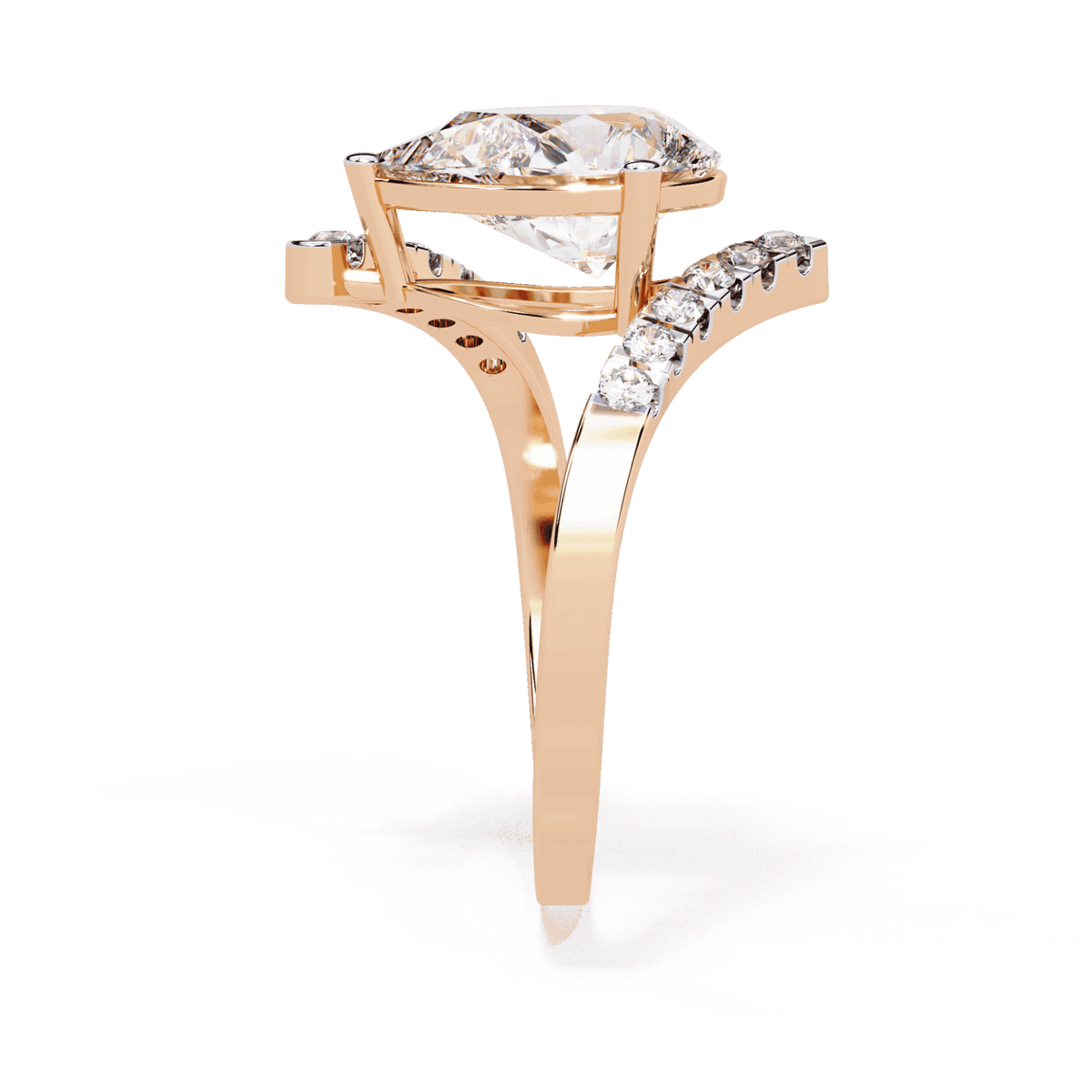 2.75 Carat Pear Signature Wear Ring in Moissanite | House of Estara