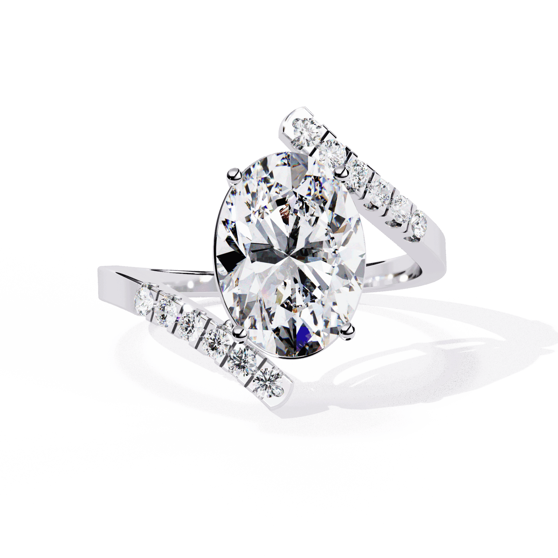 2.5 Carat Oval Signature Wear Ring in Moissanite | House of Estara