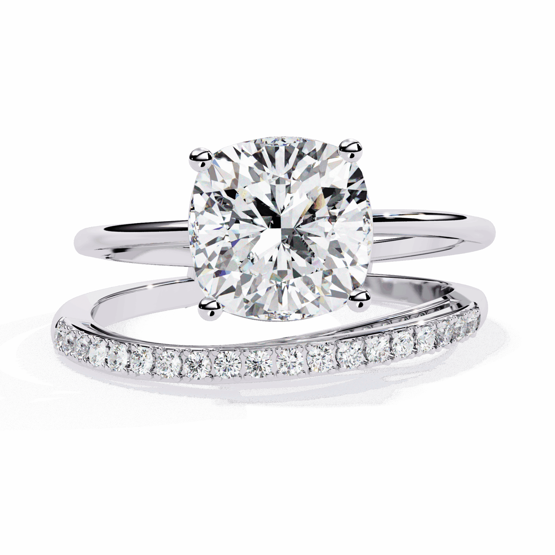 2.5 Carat Cushion Signature Wear Ring in Moissanite | House of Estara