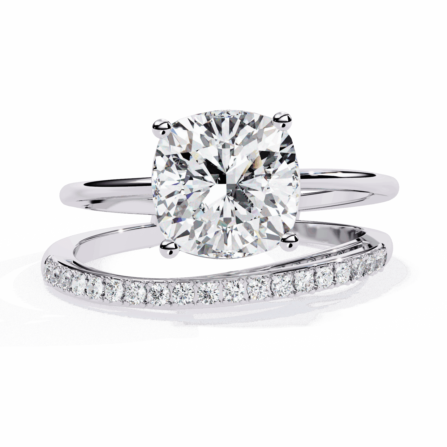 2.5 Carat Cushion Signature Wear Ring in Moissanite | House of Estara