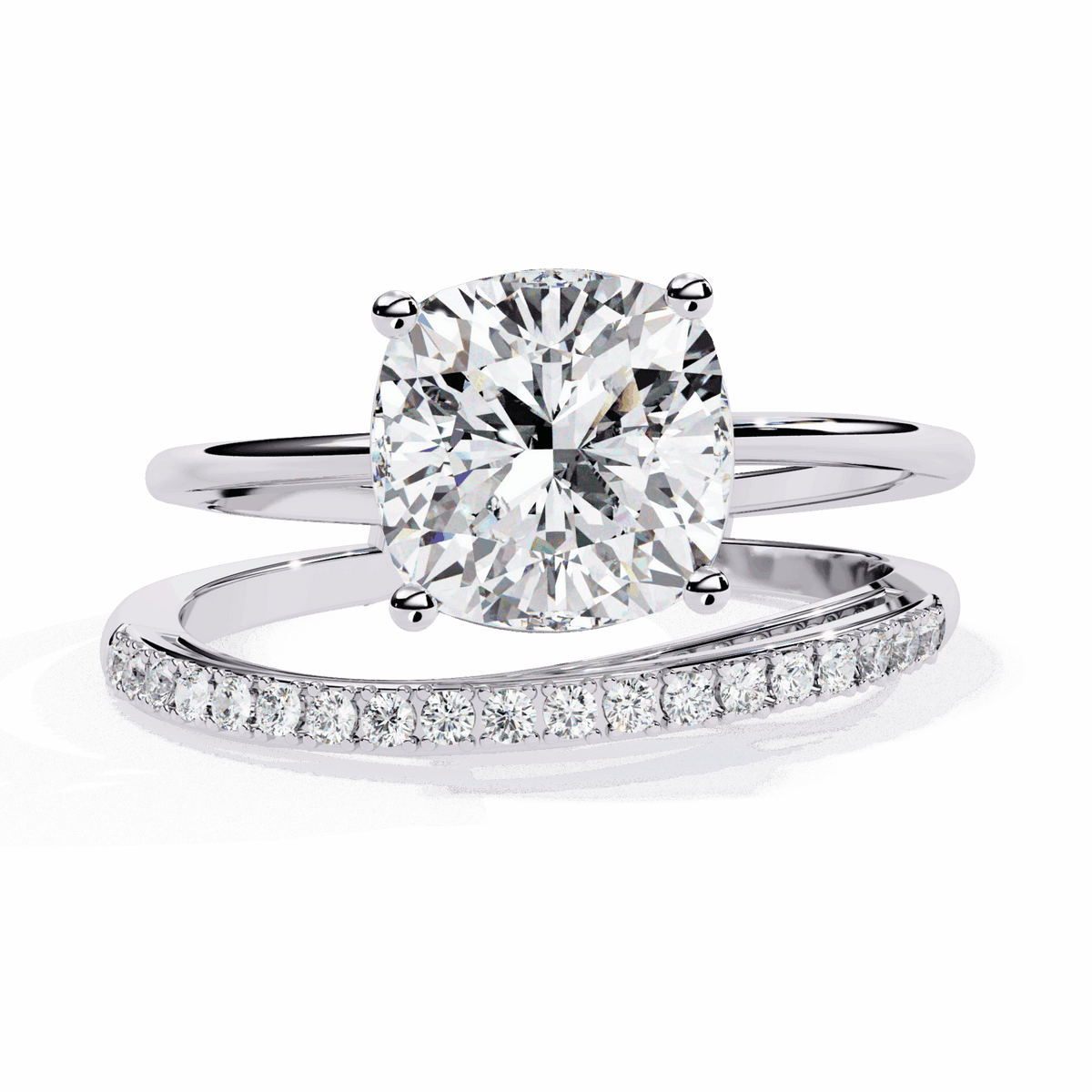 2.5 Carat Cushion Signature Wear Ring in Moissanite | House of Estara