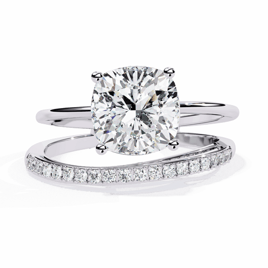 2.5 Carat Cushion Signature Wear Ring in Moissanite | House of Estara