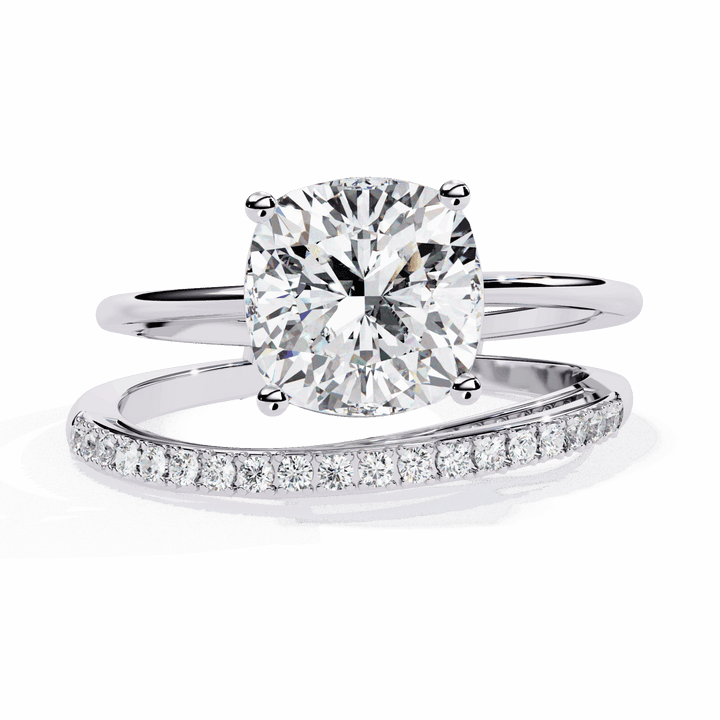 2.5 Carat Cushion Signature Wear Ring in Moissanite | House of Estara