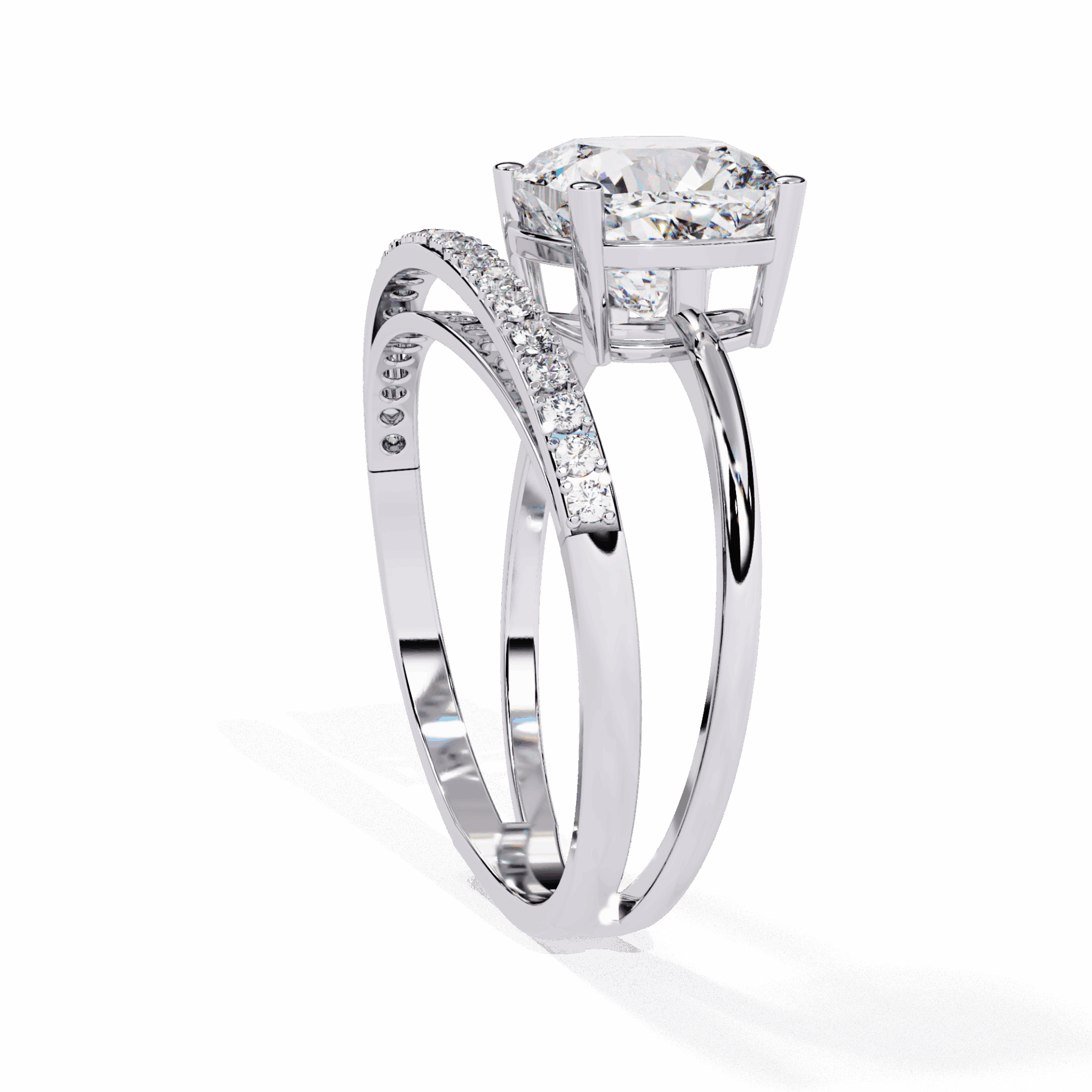 2.5 Carat Cushion Signature Wear Ring in Moissanite | House of Estara