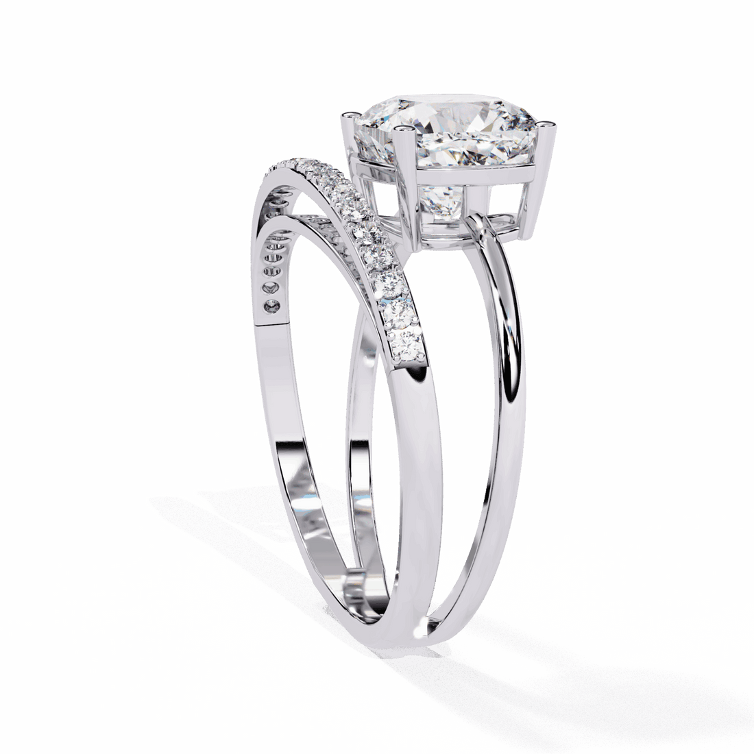2.5 Carat Cushion Signature Wear Ring in Moissanite | House of Estara